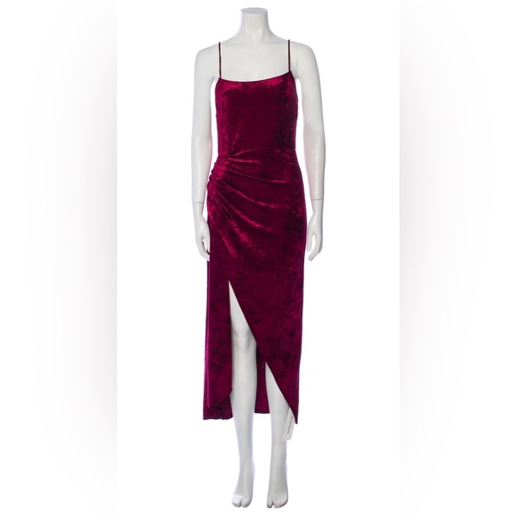 Saylor Designer Red Velvet Slip Dress Size Small / 4 - Picture 1 of 10